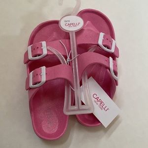 NWT Capellini New York Slip-on Girl’s Pink Glitter Sandals - Size 12/13